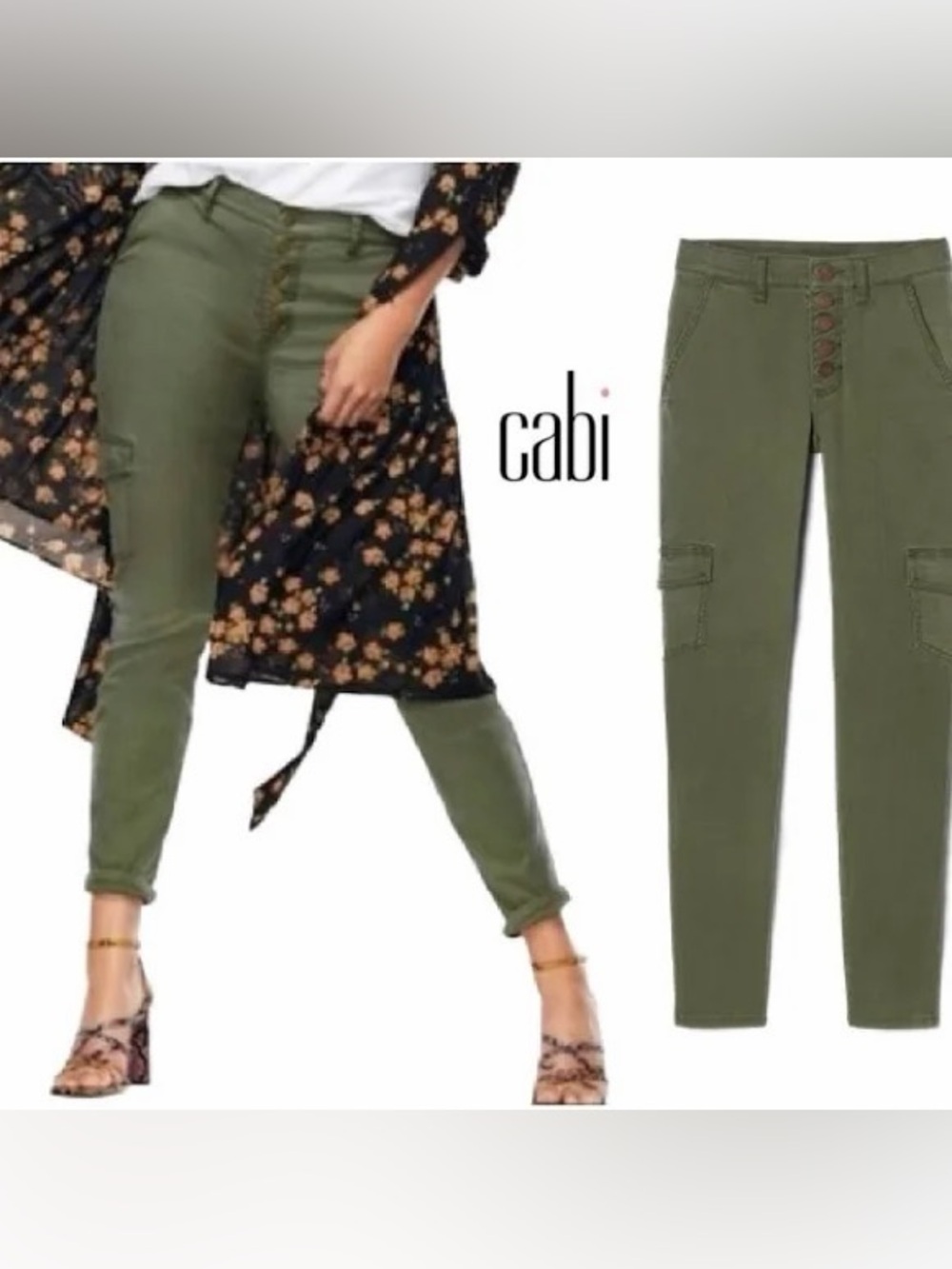 Cabi Style 5872 Button Fly Cargo Pants Size 6